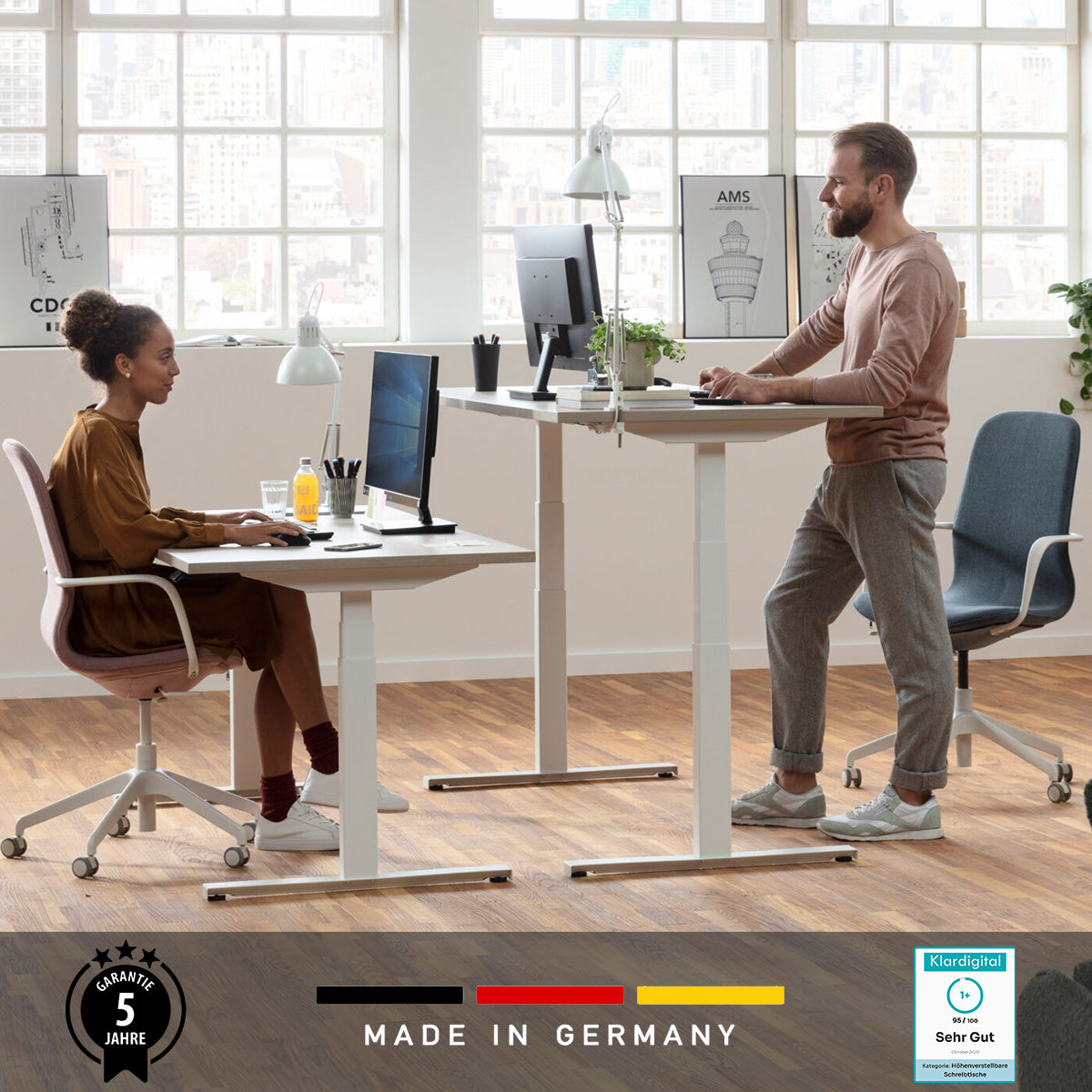 Höhenverstellbarer Schreibtisch Herkunftsland Made in Germany und 5 Jahre Garantie
