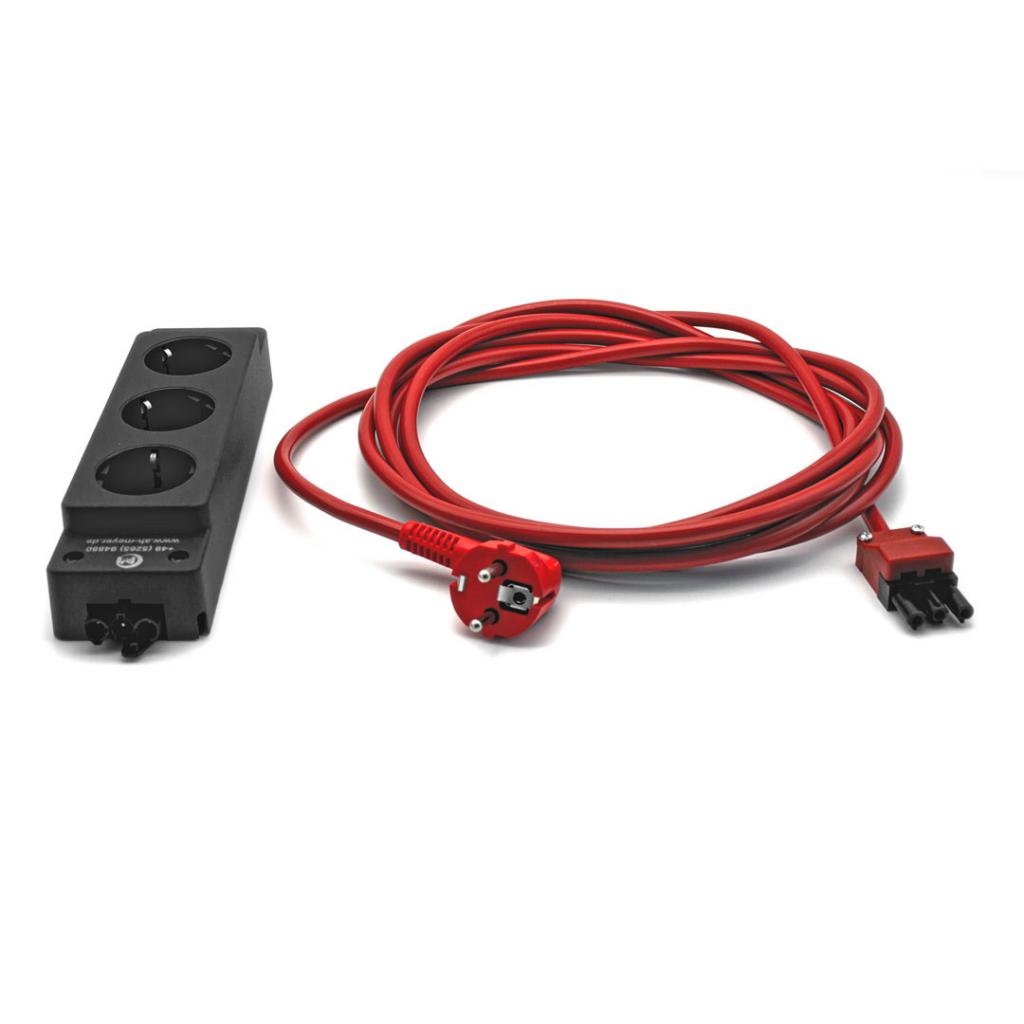 3-Fach Steckdose in rot