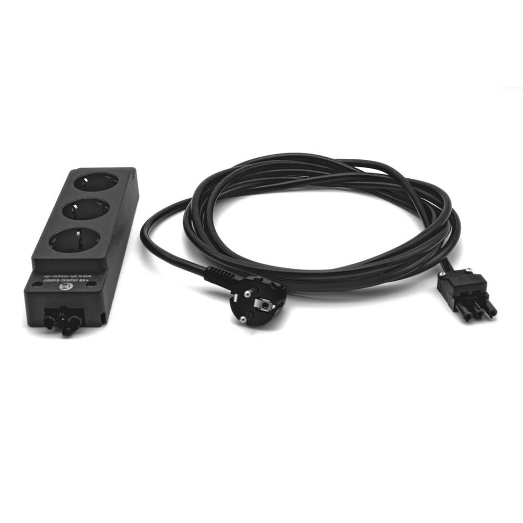 3-Fach Steckdosen in schwarz