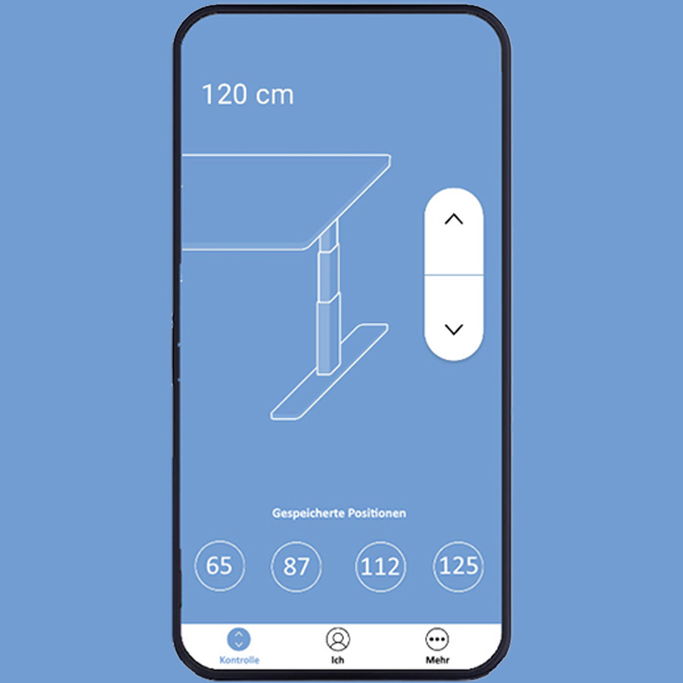 Höhenverstellung Schreibtisch in der App